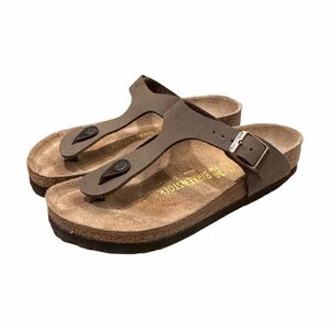 Birkenstock Gizeh Mocha Brown Birko-Flor Nubuck Cork Leather Sandals